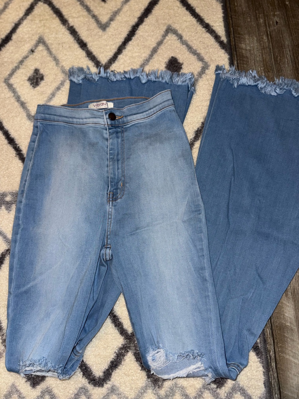 Vibrant Light Blue Flare Jeans